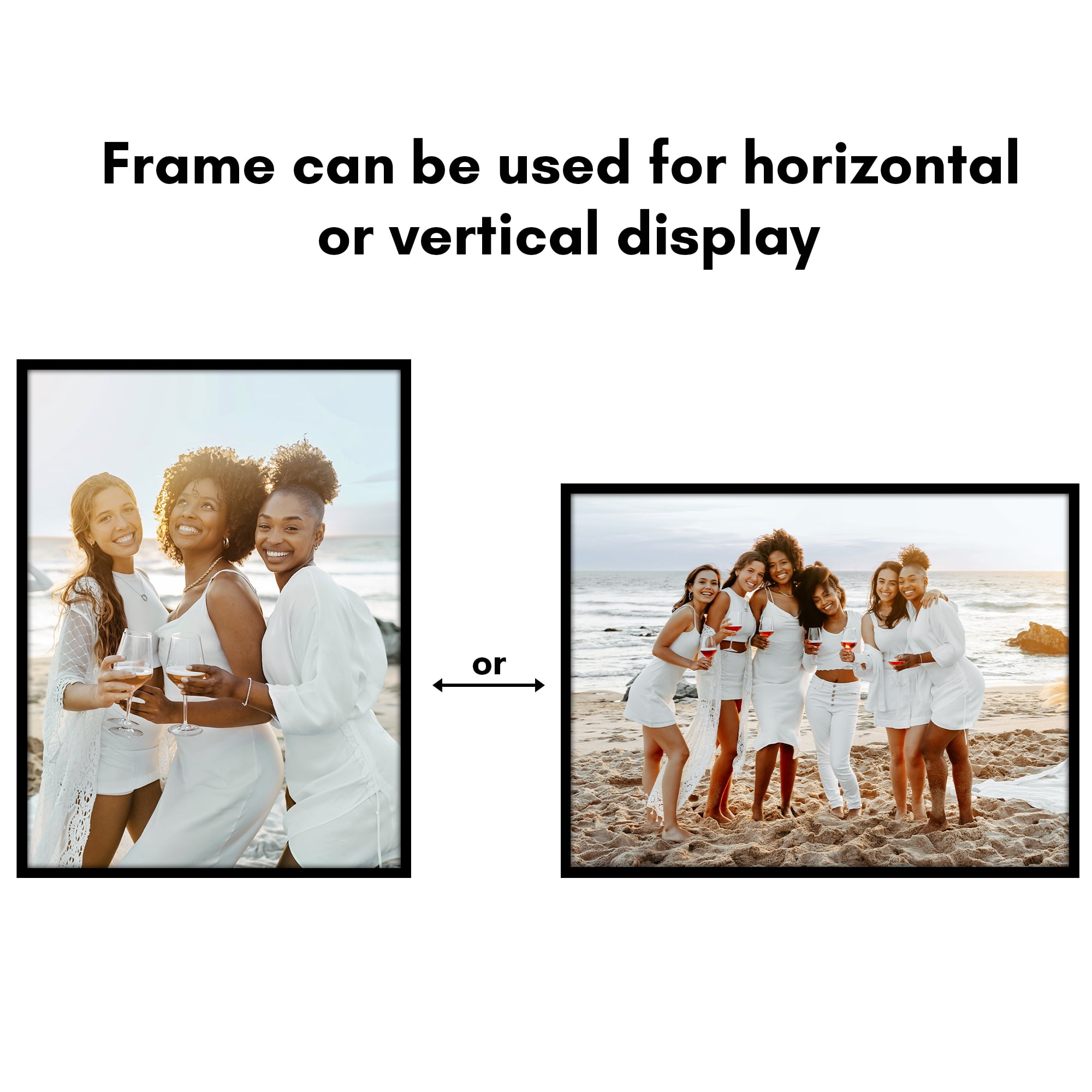 Americanflat 30x40 Picture Frame with Polished Plexiglass Streamline Collection Thin Border Wall - Black