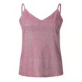 thumbnail image 4 of Womens Tank Tops Casual Fashion V Neck Strappy Sequin Sparkle Shimmer Camisole Sleeveless Tanks Tops Sexy Glitter Silver Party Strappy Pink S, 4 of 5