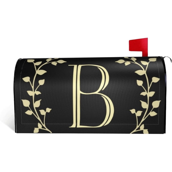 Letter B Mailbox Covers Magnetic Standard Size 21 X 18 Farmhouse Decorative Mailbox Wraps Post Letter Box Cover for Holiday Garden Yard Decor