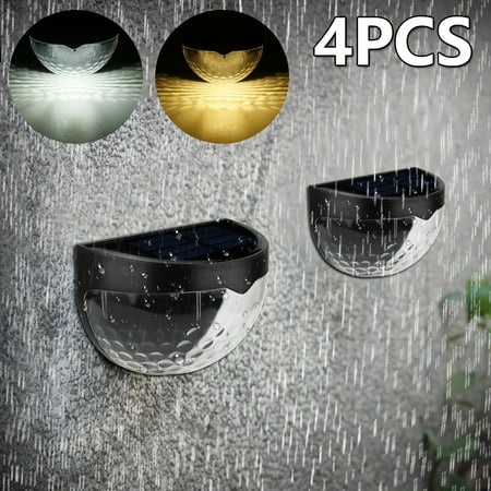 

Protoiya Solar Fence Post Lights Wall Mount Decorative Deck Lighting Black 4 Pack