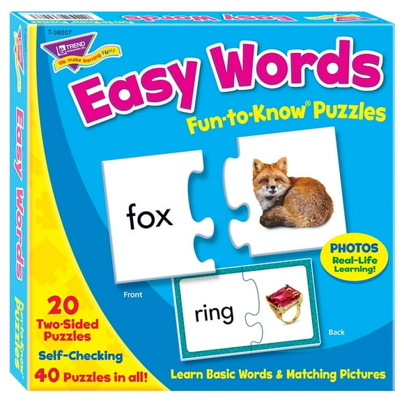 Puzzles Trend Enterprises 40 rompecabezas con palabras fáciles de conocer