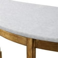 thumbnail image 5 of Bowery Hill Marble Top Demilune Accent Console Table in White, 5 of 5