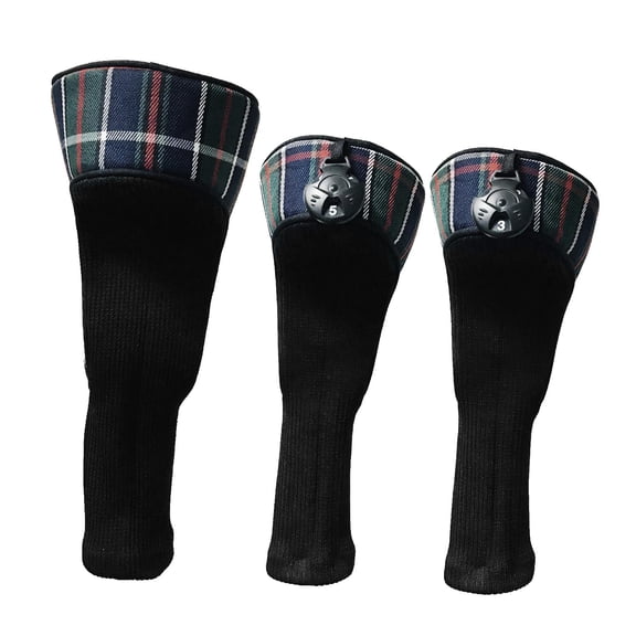 3x Golf Club Head Cover Driver Fairway Wood Covers Protector Sleeve , Multicolor, 50cm 13.3cm 33-10.5cm