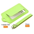 thumbnail image 3 of Uxcell 12x7cm Luggage Tag PU Holders Baggage Label Identifier with Straps Green 3 Pack, 3 of 6