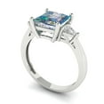 thumbnail image 2 of 2.32 ctw 3 Stone Anniversary Ring for Women | Princess Cut Blue Moissanite | Hyperallergenic Solid 14K White Gold, 2 of 5