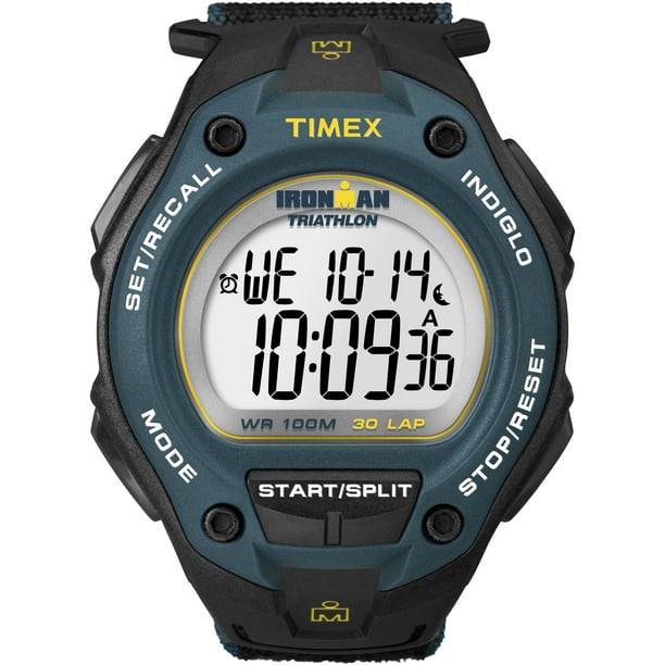 TIMEX Men's IRONMAN Classic 30 Oversized Black/Blue 43mm Watch, FastWrap Strap - Walmart.com