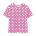 thumbnail image 5 of Zpanxa T Shirts for Girls Solid Color Round Neck Loose Fit Print Pattern Top Polyester Spandex 4 Years, 5 of 5