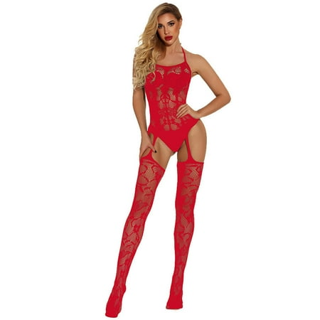 

Plus Size Lingerie For Women Fashion Womens Mesh Lingerie Hollow Fishnet BabyDoll Underwear Nightwear