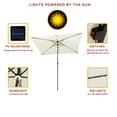 thumbnail image 4 of FLAME&SHADE 6.5 x 10 ft Rectangular Solar Powered Outdoor Market Patio Table Umbrella with LED Lights and Tilt, Ivory, 4 of 7