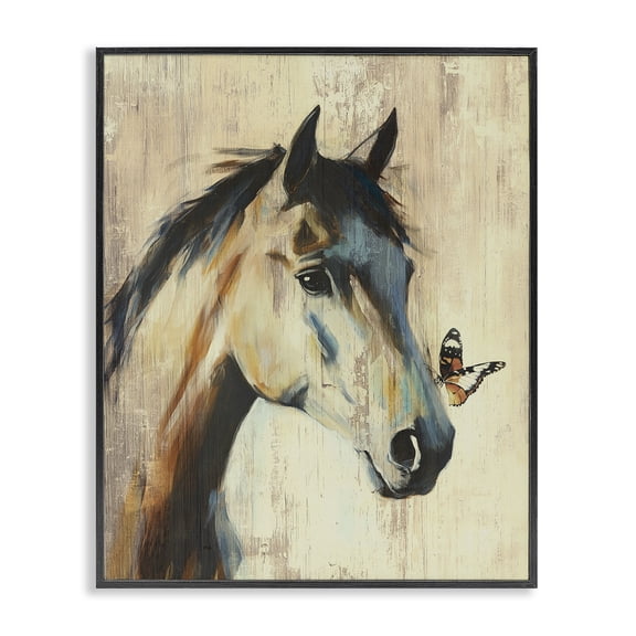 Stupell Industries Tiny Magic Horse & Butterfly Black Framed Giclee Art, design by Svetlana Aleynikova