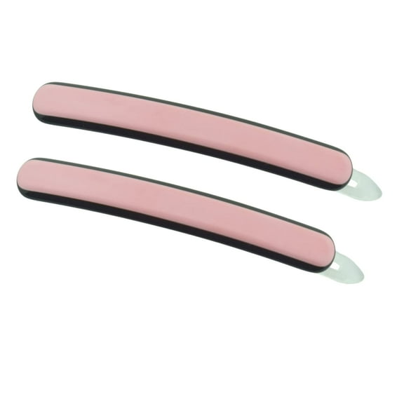 French Amie Rounded Oblong Small Cellulose No Metal Hair Slide Barrettes(2 Pcs)