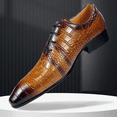 thumbnail image 2 of Men's Pointed-toe Top Cowhide Leather Casual Oxfords Dress Shoes For Business&Party Brown 9.5, 2 of 4