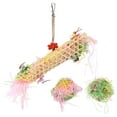 thumbnail image 2 of Bird Foraging Hanging Toy, Safe Colorful Design 2 Packs Of Paper Threads Bird Chewing Shredder Toys Anxiety Relief Natural  For African Grey, 2 of 8