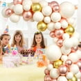 thumbnail image 4 of 85 Pcs Latex Pastel Balloon Garland Kit Pastel Rainbow Balloon Arch Small and Large Pastel Balloons for Pastel Birthday Decorations White Gold Pink, 4 of 5