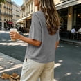 thumbnail image 6 of Xugsiok Womens Cardigan Sweaters Fashion Casual Solid Color V-Neck Button Down Short Sleeve Cover Up, 6 of 7