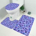 thumbnail image 2 of Purple Butterfly Pattern Bathroom Rugs Sets 3 Piece,Toilet Cover Set,Absorbent Non Slip Bathroom Mats Sets with U-Shaped Contour Rug Toilet Rug Set, 2 of 5