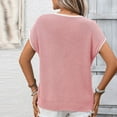 thumbnail image 4 of YUGYXL Sweater Vest Women Spring Summer Beach Casual Short Sleeve Crewneck Pullover Loose Fit Blouse Basic T Shirts Tops Pink L, 4 of 7