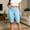 Light Blue, variant on Wovilon Women's Plus Size High Waist Biker Shorts with Side Slit and Button Detail, Slim Fit Solid Color Yoga Pants for Summer Gym Workout