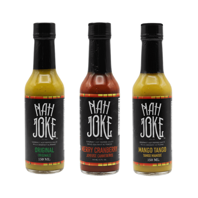 Nah Joke Hot Peppersauce – 3 Pack (Original, Mango, Cranberry)