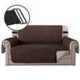 thumbnail image 6 of Eurhowing Reversible Loveseat Slipcover 2-Seater, Waterproof Non-Slip Quilted Couch Cover, Pet Friendly Sofa Protector with Elastic Straps, Brown, 6 of 8