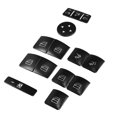 thumbnail image 1 of Unique Bargains Car Front Rear Left Right Door Armrest Window Switch Button Cover Sticker Set Black for Mercedes-Benz E550 2010-2015, 1 of 7