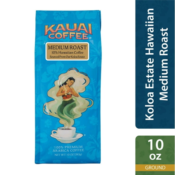 Kauai Coffee Koloa Estate Hawaiian, Ground Coffee, Medium Roast, 10 Oz