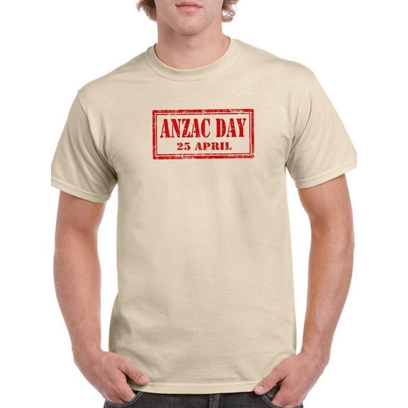 Anzac Day Red Rubber Stamp T-Shirt Men -Image by Shutterstock, Male XX-Large