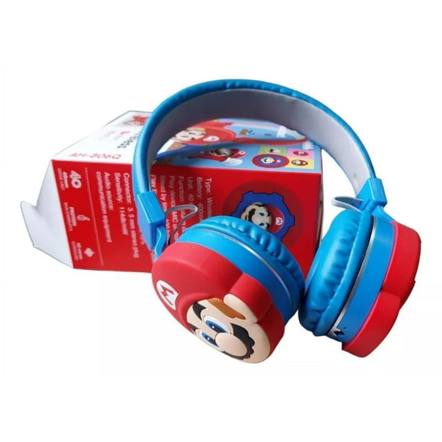Auriculares inalámbricos OEM Mario Bros Ah-806 azul
