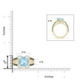 thumbnail image 4 of Angara Natural 2.7 Ct. Aquamarine with Coffee Diamond Side Stone Ring in 14K Yellow Gold for Women (Ring Size: 11.5), 4 of 9