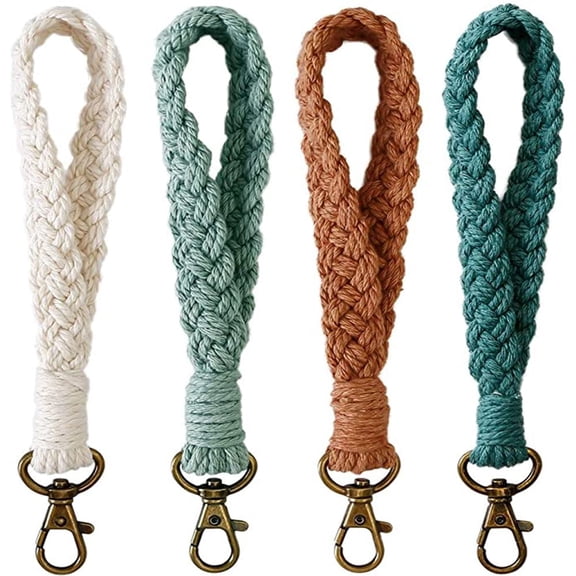 Bulk 4/6pcs Keychain Bracelet Handmade Weave Exquisite Wristlet Keyring Holder Wrist Lanyard for Women