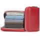 thumbnail image 1 of Credit Card Holder Wallet Rfid Blocking Slim Card Case Genuine Leather Zipper Card Organizer(Wine Red), 1 of 4