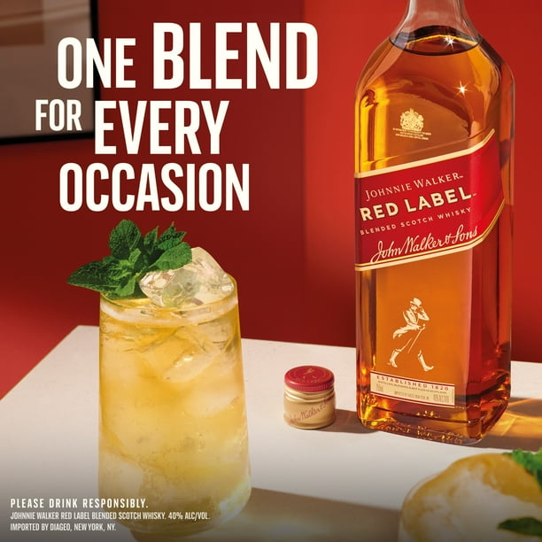 Johnnie Walker Red Label Blended Scotch Whisky, 750 ml, 40% ABV