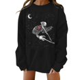 thumbnail image 1 of Graphical Pullover O Neck Pullover No Hoodie Long Sleeve Tops Casual Loose Tshirt Oversized Sweatshirt for Women, 1 of 4