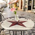 thumbnail image 6 of Texas Star Red Round Tablecloth for 36-44 Inch Tables, Fitted Table Cover with Elastic Edge, Farmhouse Berry Wooden Vintage Waterproof Outdoor Table Cloth Protector for Patio Garden Dinner Picnic, 6 of 9