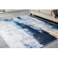 thumbnail image 2 of Amazing Rugs, LLC. "Zara Contemporary" Washable Super Soft Area Rug with Abstract Design Blue/Yellow/Grey 3' x 5' Abstract 0.76 - 1 inch Stain, 2 of 11