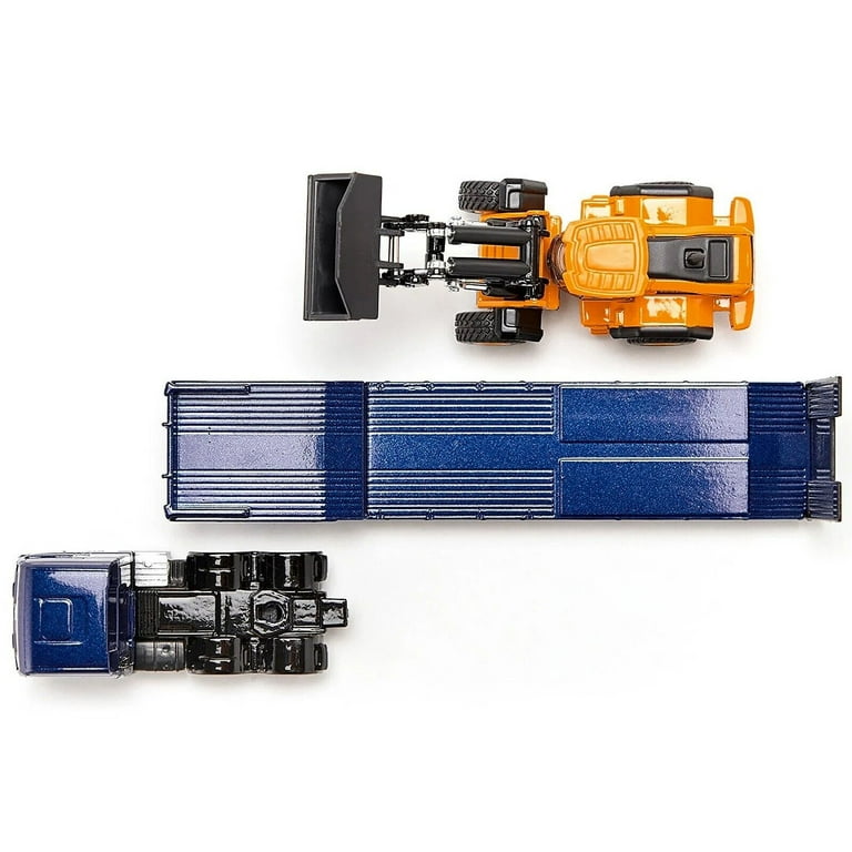 MAN Truck Blue Metallic with Low Loader Trailer and JCB 457 Wheel