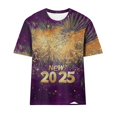 thumbnail image 4 of Camisetas Casuales de Mujer Año Nuevo Impreso Suéter de Manga Corta Cuello Redondo, Top de Moda para el Uso Diario, 4 of 4