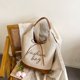 thumbnail image 2 of Bolso Hombro Mujeres Bow Straw Pu Cuero La Axila (caqui), 2 of 9