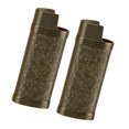 thumbnail image 4 of 2Pcs Retro Pattern Zinc Alloy Lighter Cover, Portable Protective Sleeve Case With Secure  For Lighter, 4 of 8