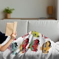 thumbnail image 3 of Truck Soft Flannel Fleece Throw Blanket, Ice Cream Doughnut Burgers Pizza Sushi Hotdog Colorful Food Truck Illustration, Cozy Plush for Indoor and Outdoor Use, 50" x 60", Multicolor, by Ambesonne, 3 of 5