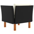 thumbnail image 3 of vidaXL Garden Sofa Poly Rattan and Solid Eucalyptus Wood, 3 of 4