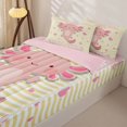 thumbnail image 3 of Erosebridal Sweet Wavy Pattern Zipper Queen Comforter Set with Fitted Sheet and 2 Pillowcases,Axolotl Animal Print Zipper Bedding Set,Pink Pale Yellow,Pink Reversible, 3 of 6