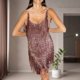 thumbnail image 5 of Vestido De Tirantes Finos Mini vestido con flecos y flecos para fiesta con borlas brillantes para mujer (marrón XL) Ygjytge para Mujer Marrón T S, 5 of 6
