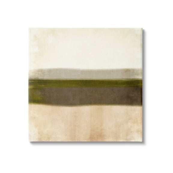 Stupell Industries Rustic Neutral Horizon Abstract Painting Gallery Wrapped Canvas Art Print Wall Art, 17 x 17