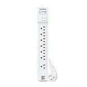 CyberPower P703URC1 - 2000 Joule White Surge Protector with 2 USB-A Ports, 7 Outlets and 3 ft Cord