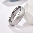 thumbnail image 4 of 6mm Silver Tungsten Rings for Men Women Dome Wedding Band Promise Ring with Sandblasted Finish Surface Comfort Fit Size 5-12, 4 of 6