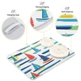 thumbnail image 3 of Yayeee Dish Drying Mat for Kitchen Counter 16"x18" Microfiber Absorbent Pad, Colorful Sailboats, 3 of 7