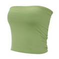 thumbnail image 4 of womens tank tops Strapless Striped Bandeau Tube Top Sleeveless Backless Casual Crop Top, 4 of 6