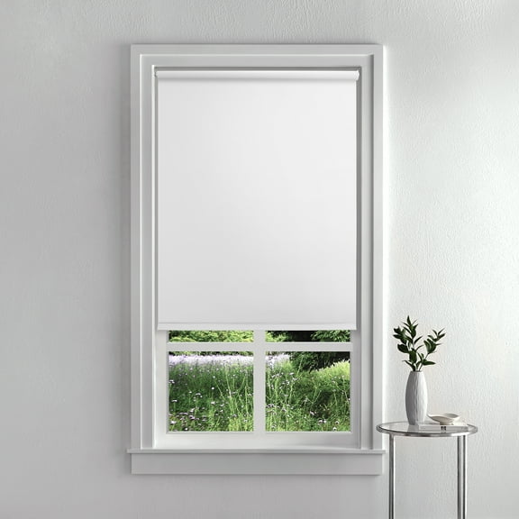 Mainstays Blackout Tear-to-Fit Roller Shade 37 1/4” x 72” White with Bracket