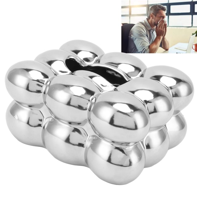 Caja de Pañuelos de Cerámica ANGGREK Galvanizada Estuche Protector Dispensadora de Servilletas Decorativa